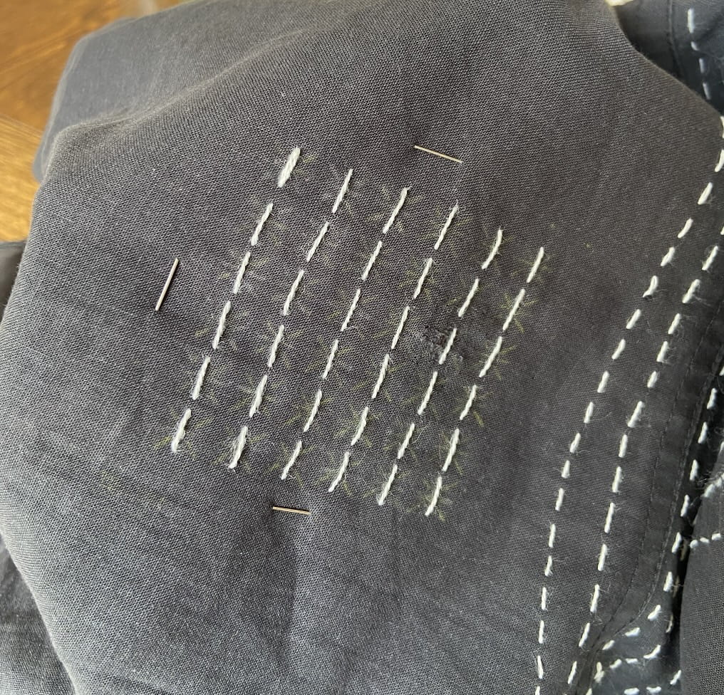 Broderie sur les points horizontaux